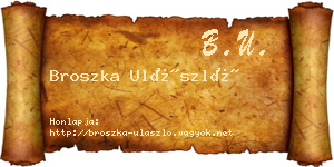 Broszka Ulászló névjegykártya